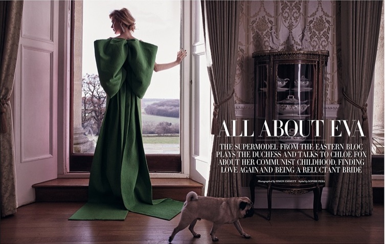 Eva Herzigova Is To The Manor Born, Lensed By Simon Emmett For